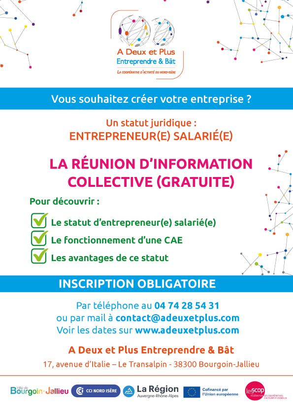 Réunion d&rsquo;information collective de la coopérative « A Deux Et Plus » (Gratuite)