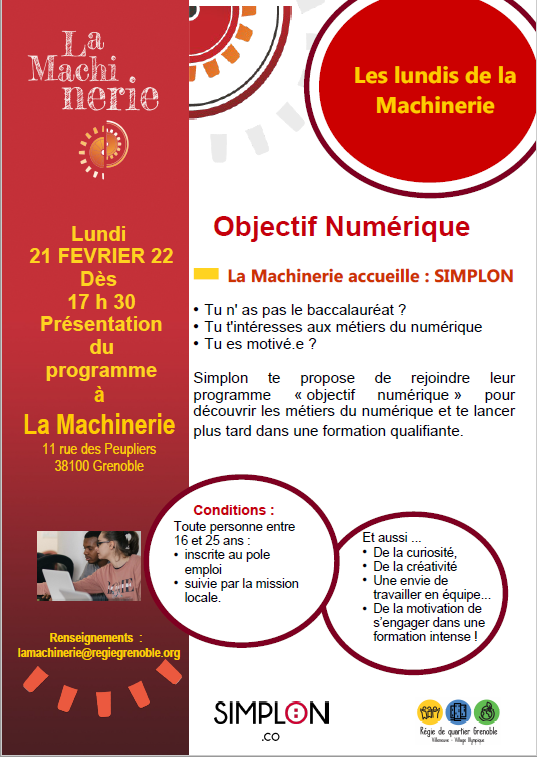 Les lundis de La Machinerie – rencontre SIMPLON – Grenoble