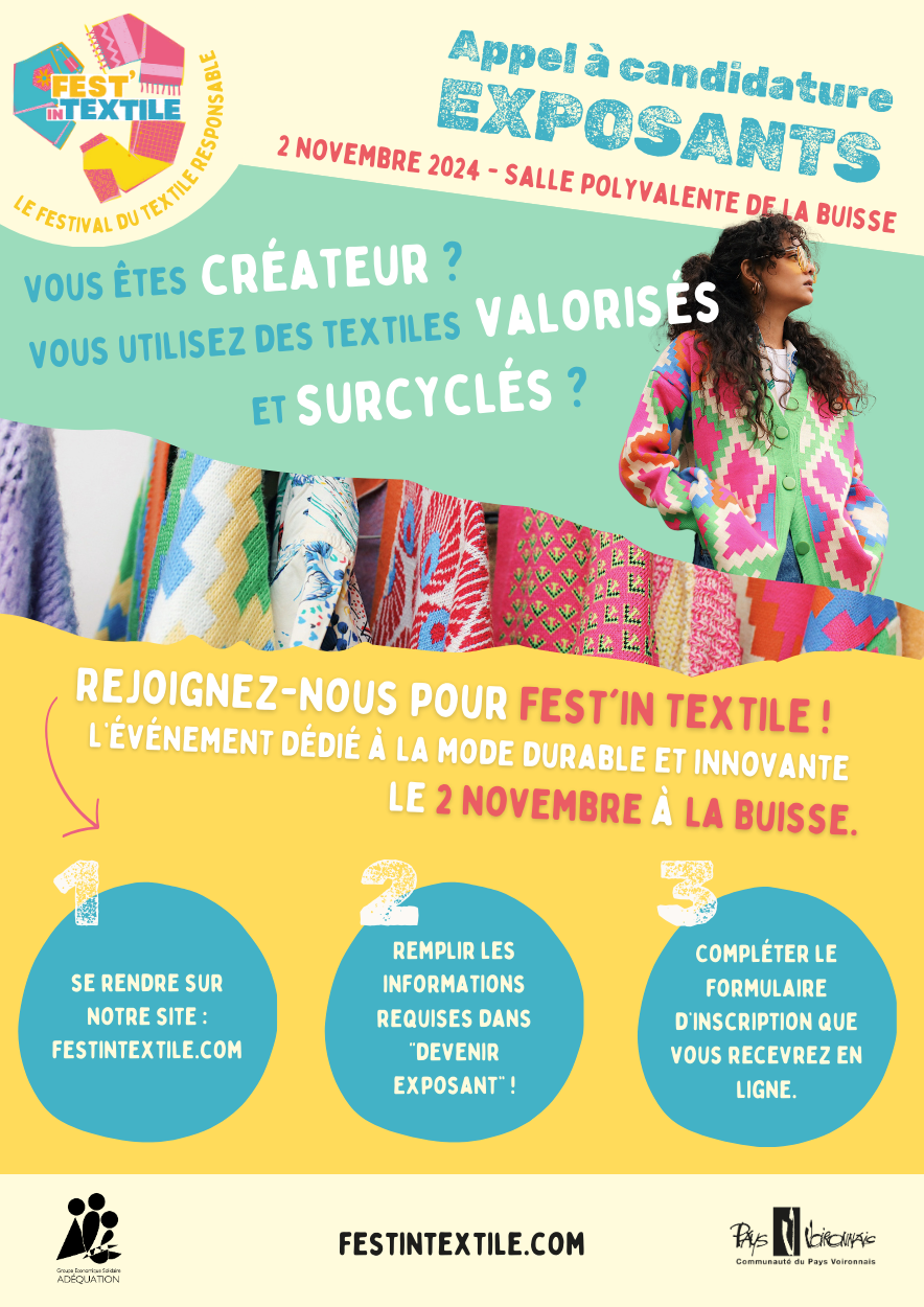 Devenez Exposant pour Fest&rsquo;In Textile, le 2 novembre 2024 à La Buisse (38)