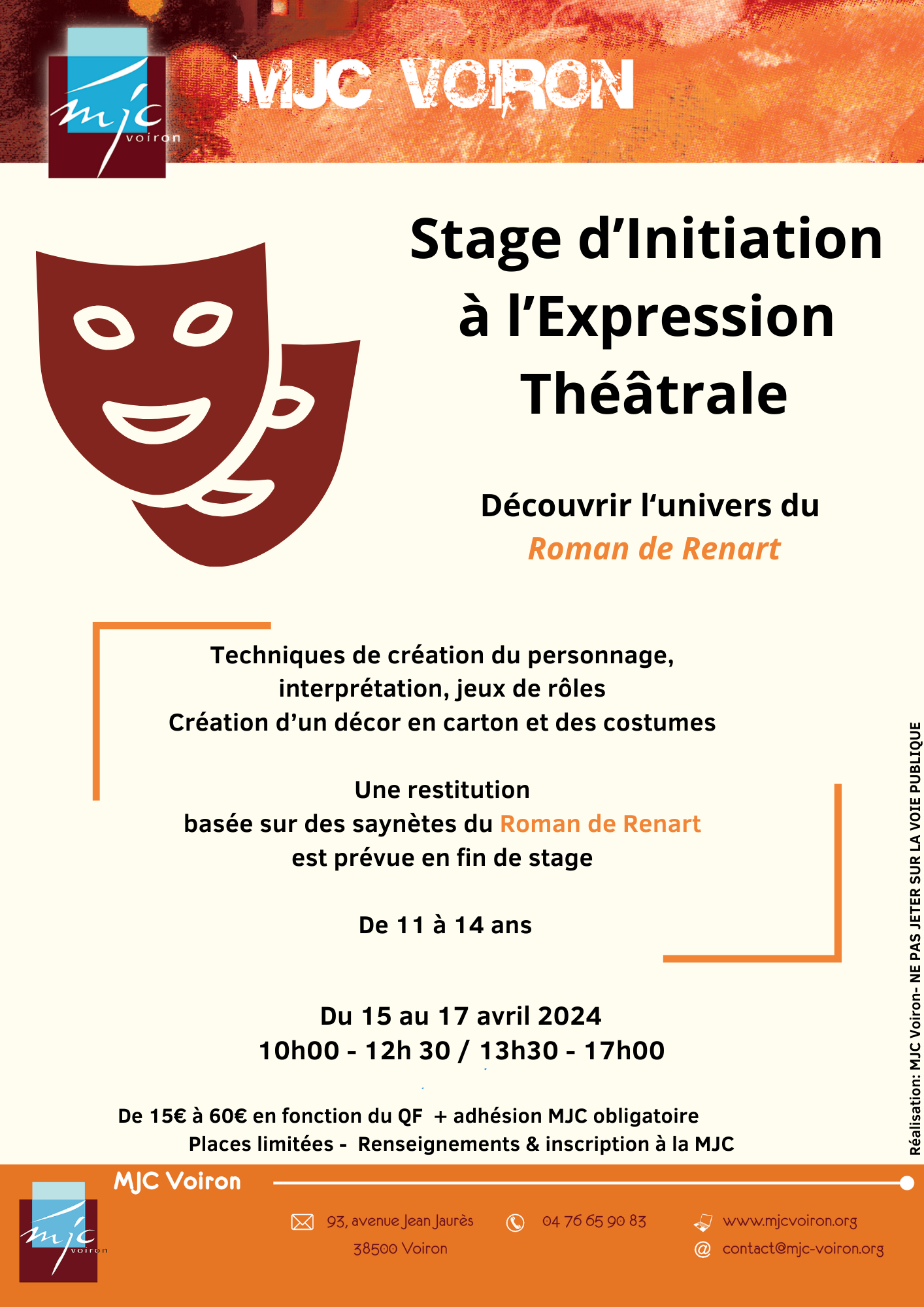Stage d&rsquo;initiation à l&rsquo;Expression Théâtrale
