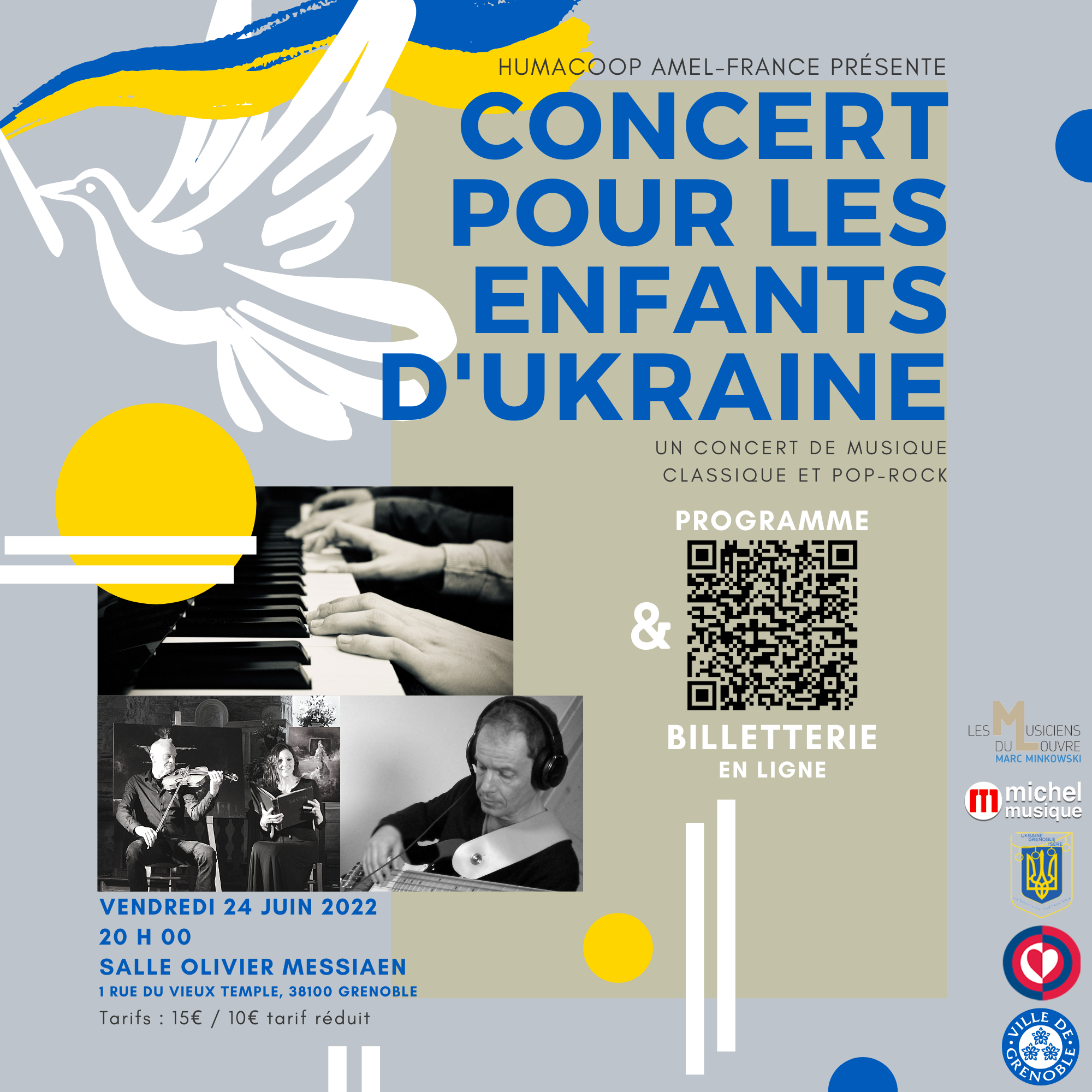 Concert pour les enfants d&rsquo;Ukraine à la salle Olivier-Messaien