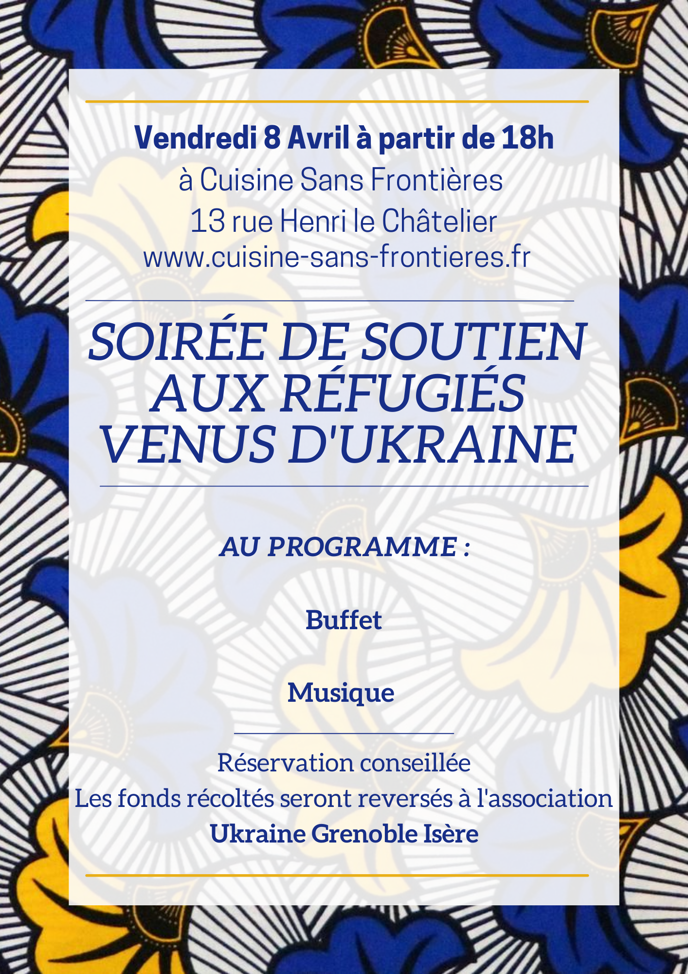 Soirée de soutien aux réfugiés venus d&rsquo;Ukraine à Grenoble